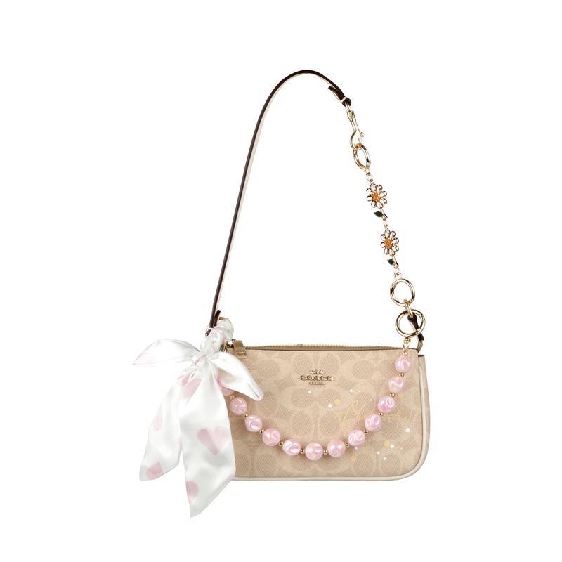

COACH handbag [Customized bag] Nolita 19 Jiuqi bow bear, classic presbyopia, fashionable and versatile Fenzhuyu basic package (bag + dust bag) білий