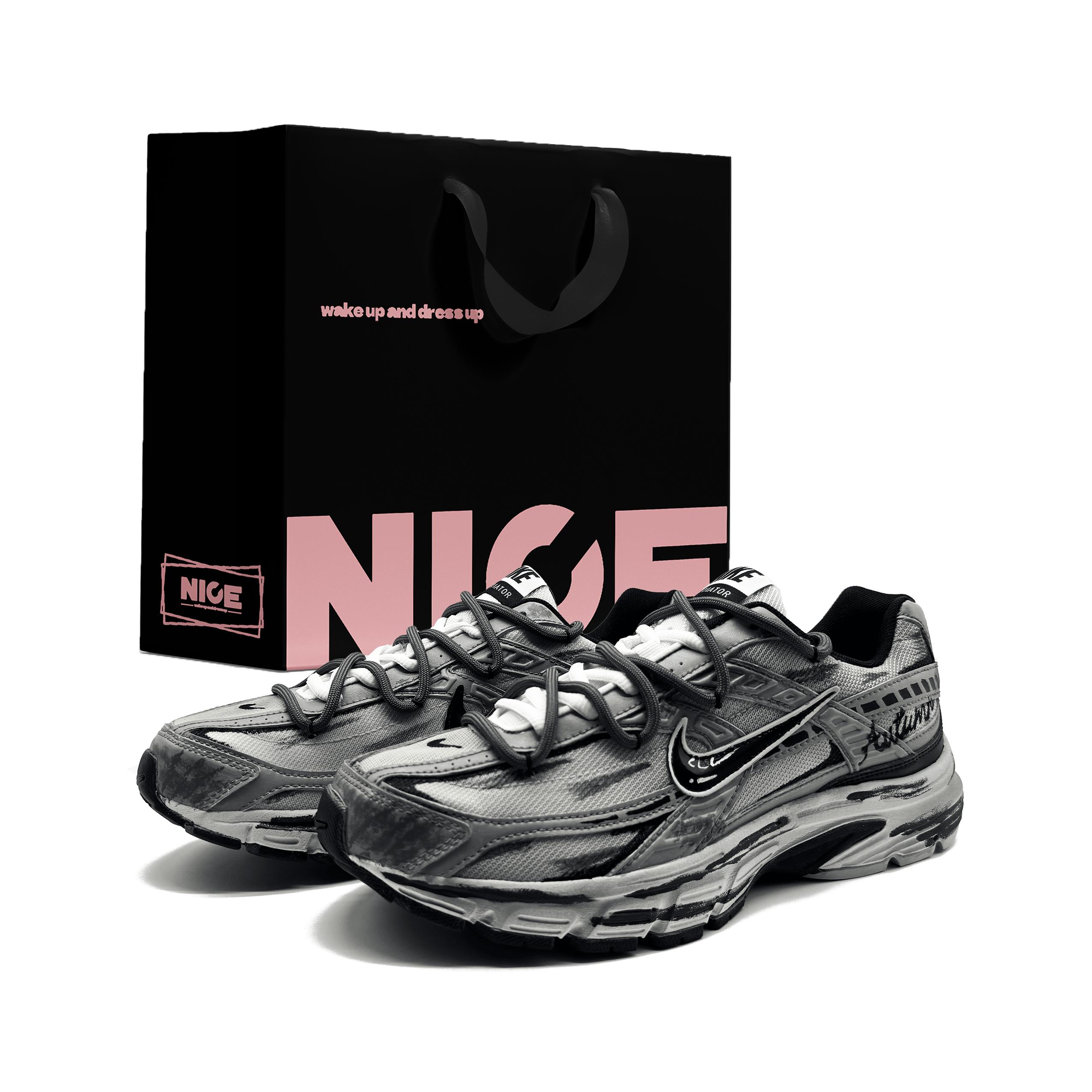 

Nike Initiator Cushioning Breathable Support Low top Casual City Commuting Running Shoes Men s Shadow Gray 394055-100(Team1108-LD) 41