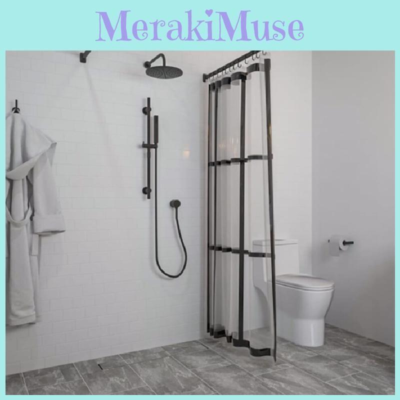 Pattern Transparent Checkered Bathroom Shower Curtain Waterproof Partition Tool