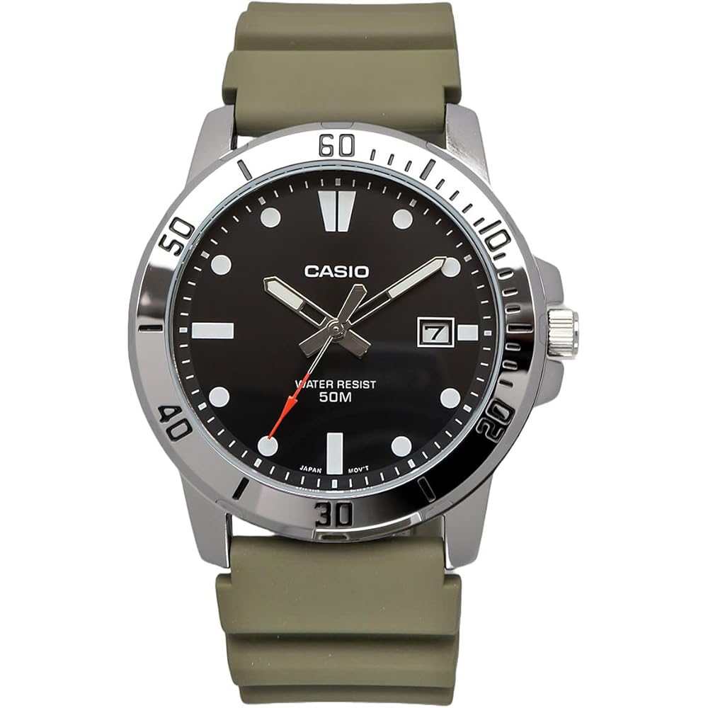 Casio Standard Analog Quartz Men's Watch MTP-VD01-3EV Military Olive Green Imported Model