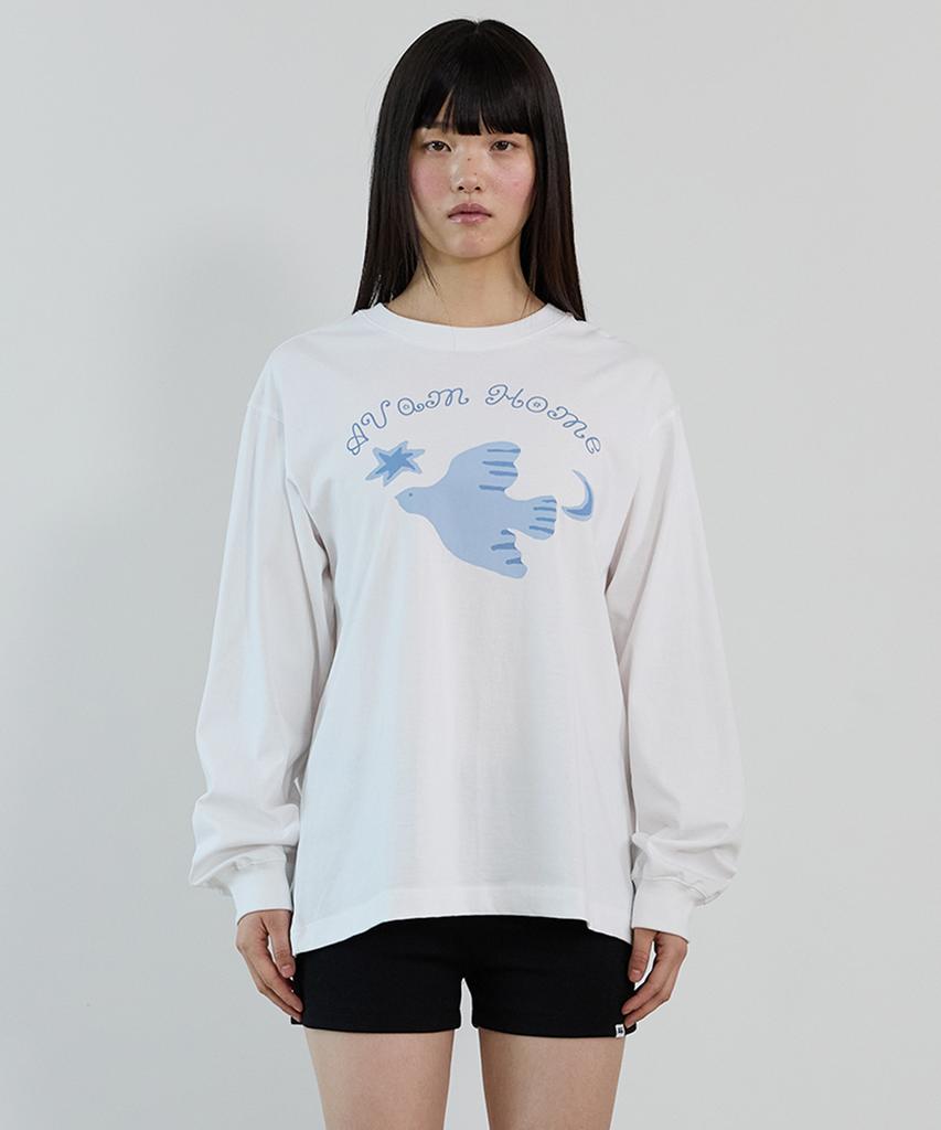 AVAM HOME Oversize Bird Long Sleeve Tee White