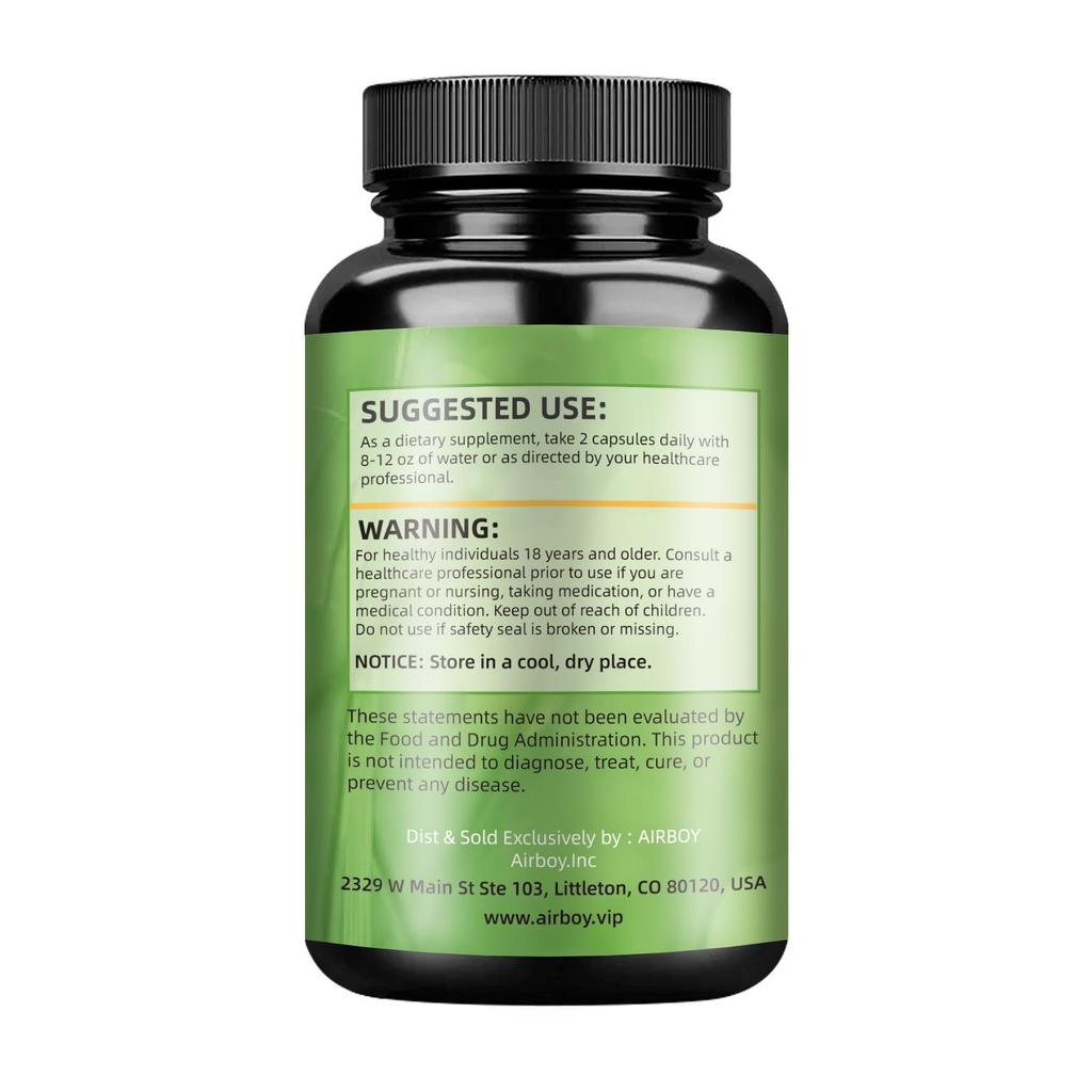 Airboy Chlorella Capsules, 500mg Chlorella Extract, Nutritional Supplement, Suitable for Both Men and Women