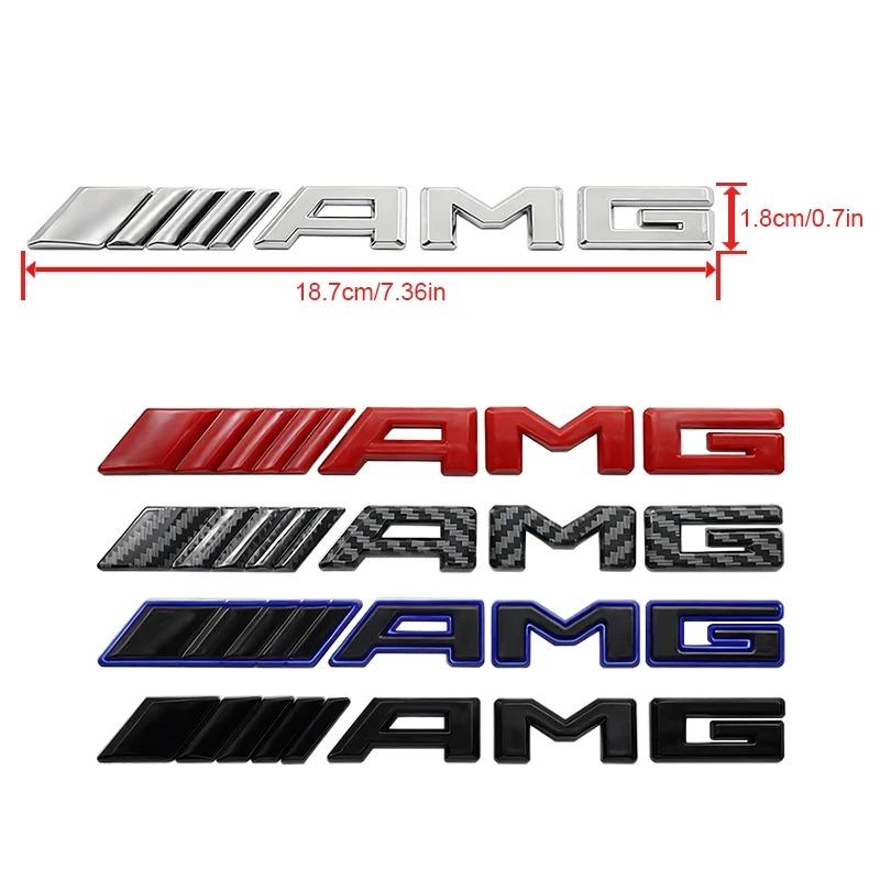 YVK5 3D ABS Car AMG Logo Badge Rear Trunk Emblem Stickers Decal For Mercedes Benz AMG A B C E G W211 W203 W204 W210 W124 Accessories