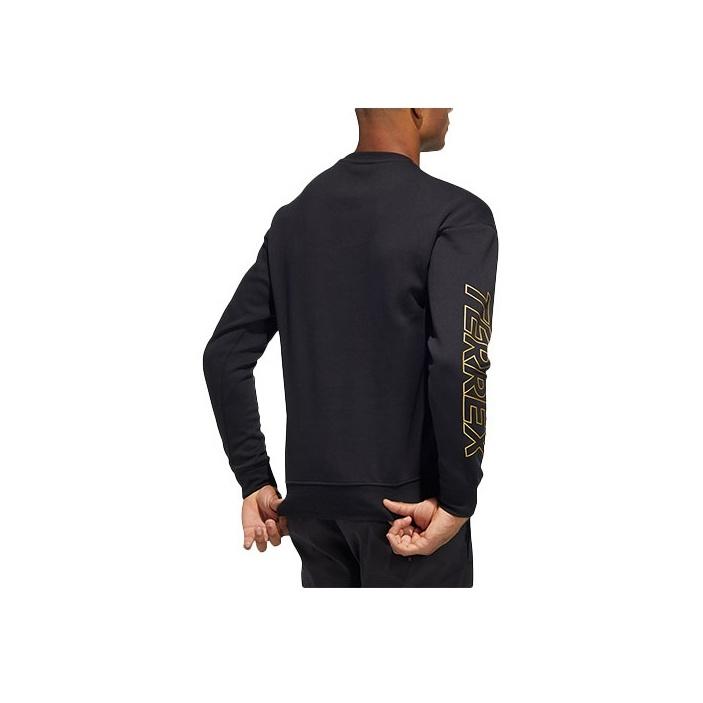 Adidas Spring Festival Themed Print Sports Pullover Sweatshirt Men Tops Black HE7322
