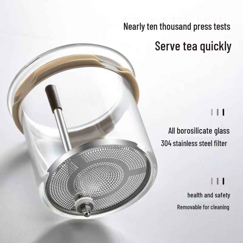 Hanyou Walnut Glass Press Teapot