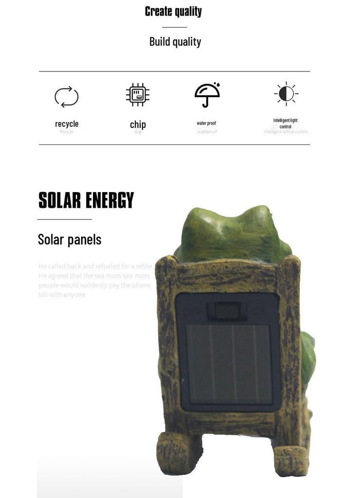 Solar-Powered Decorative Frog Lamp for Garden, Balcony & Courtyard