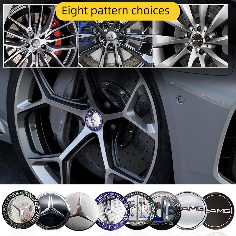 Car Sticker 75mm Car Wheel Hub Emblem Sticker for Mercedes Benz W203 W204 W205 W209 W210 W211 W212 W176 W166 W163 W221 Auto Rim