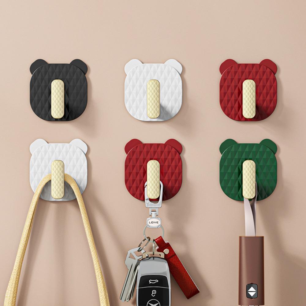 

Bear Shape L-shape Hook Simple Coat Rack Convenient Wall Hook Household