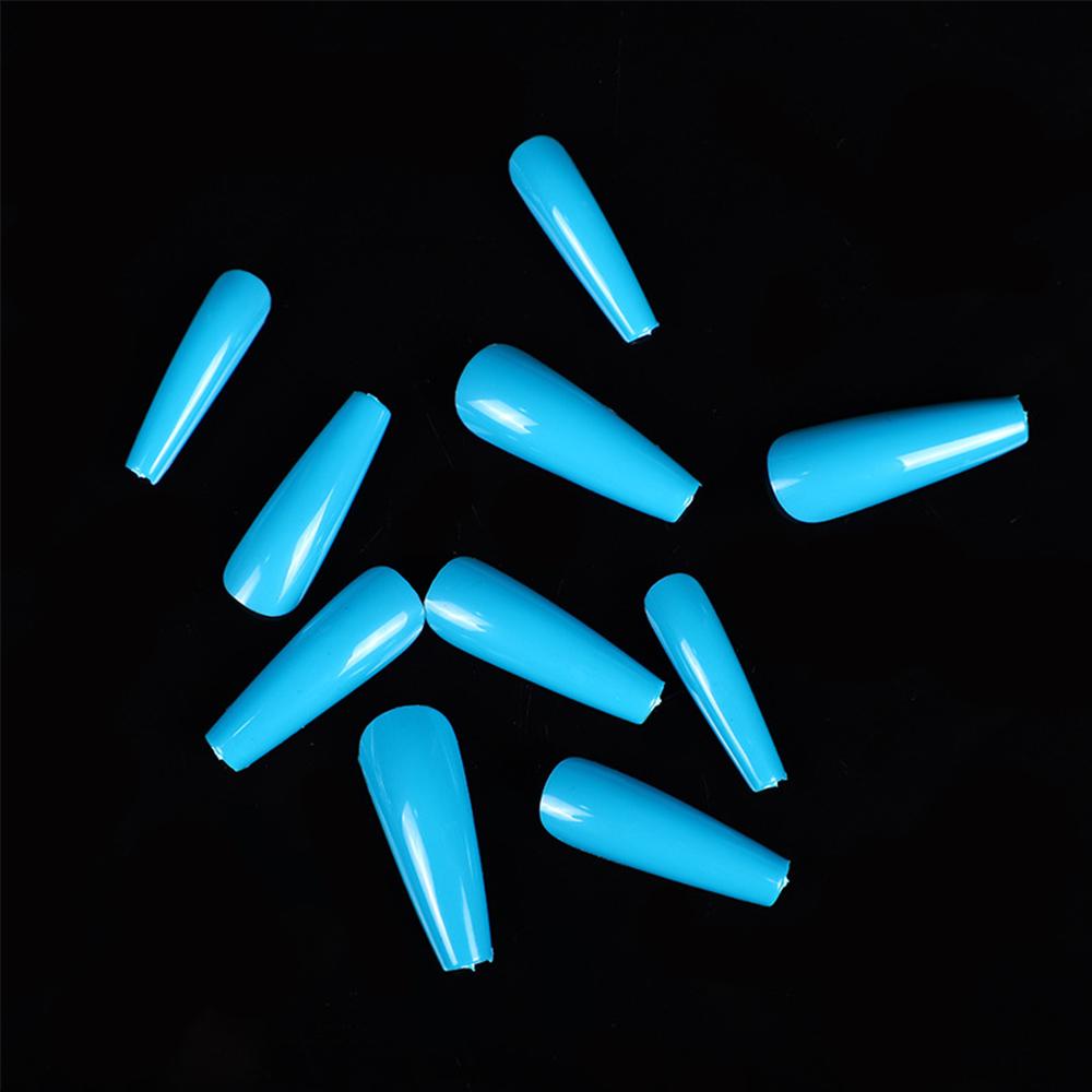 Long Ballerina Full Cover Acrylic Candy Color False Nail Tips Nail Extensions Fake Nails Manicure