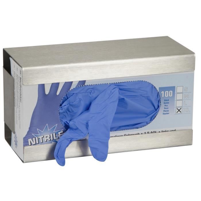 Support mural pour gants jetables en acier inoxydable, avec ressort