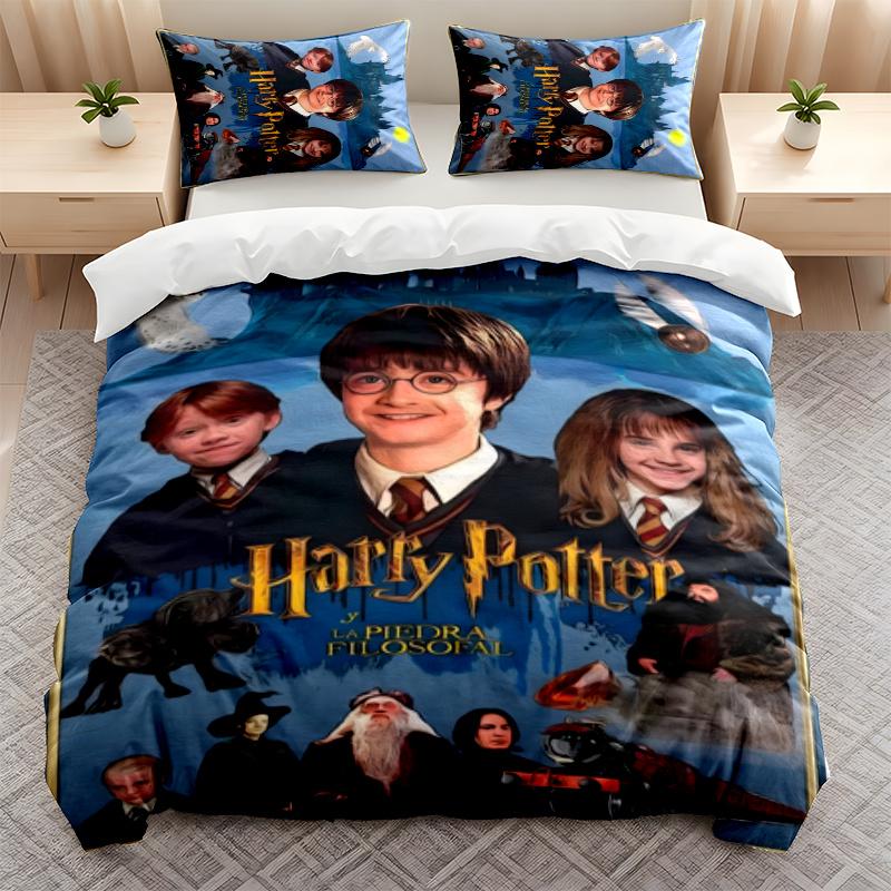Harry Potter 3PC Bedding Set Print Duvet Cover with Two Pillowcases Home Bedroom Decoration festival gift