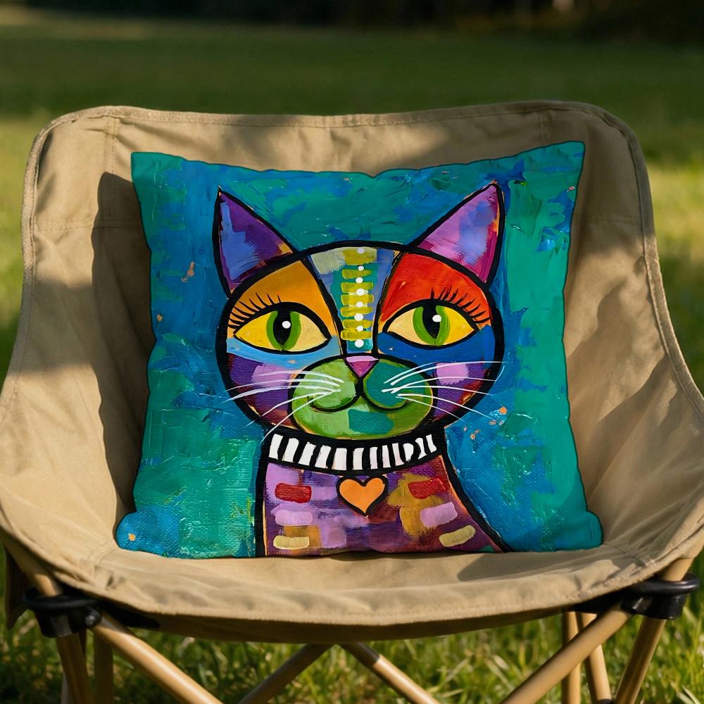 Classic Picasso Cat Oil Cushion Cover Soft Reversible Durable Pillow Cover MultiScene Use for Home Car Daily Comfort
