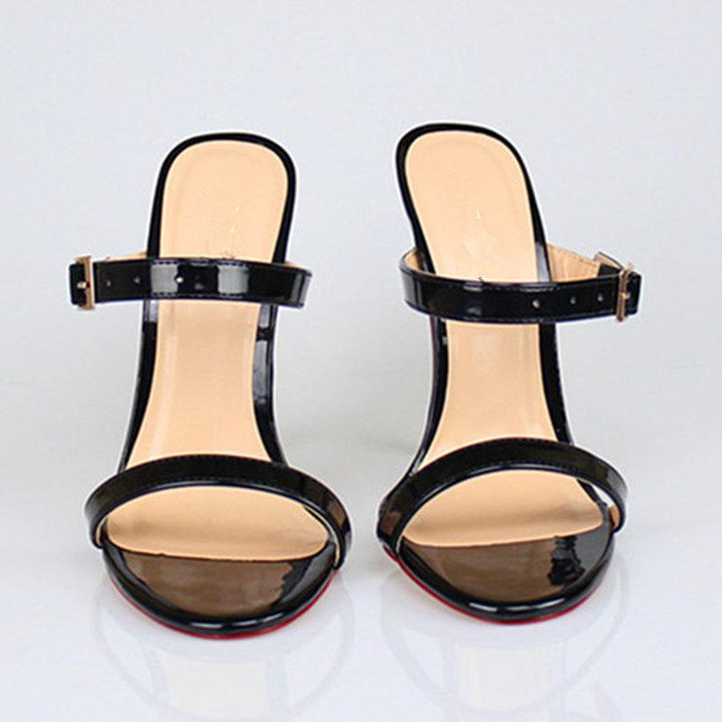 Modne Letnie Kapcie Buty Damskie Sandały Seksowne 13 cm Wysokie Obcasy Klapki Modne Czerwone Czarne Białe Buty Do Tańca Imprezowego Damskie Plus Size 48