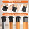 16 small black silicone chair feet protective cover with felt foot pads scratch-resistant wooden floor tiles