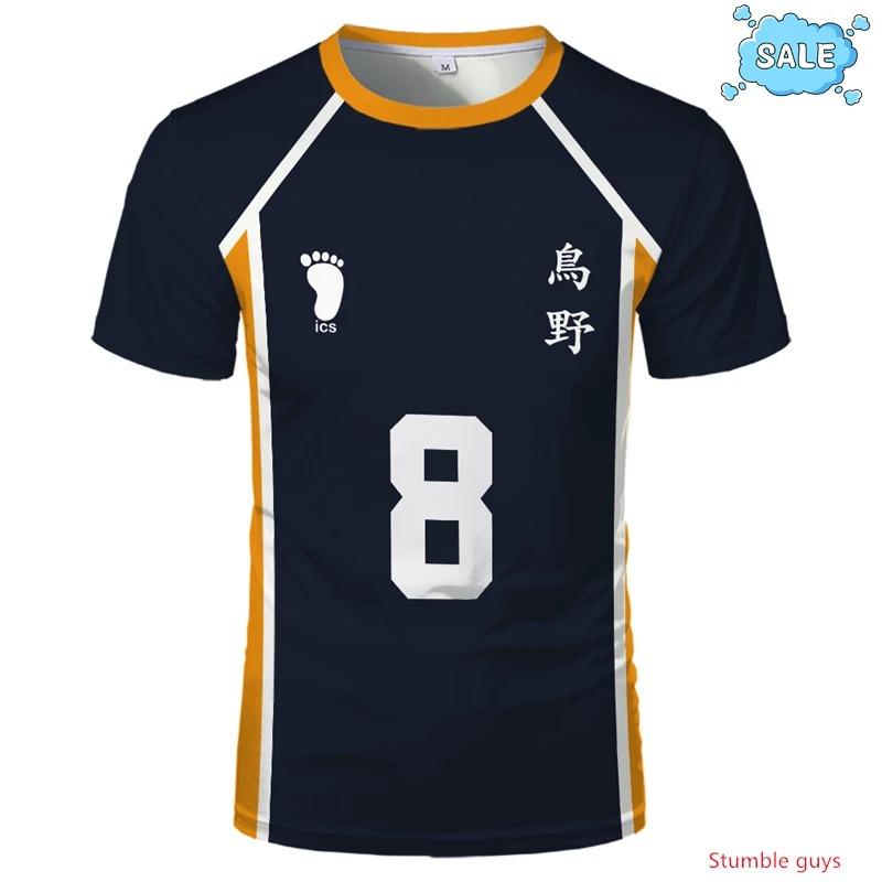 Vêtements Décontractés Hommes Enfants Garçons Vêtements de Sport Haikyuu Nekoma Anime T-shirt Kuroo Kozume Club de Volleyball Uniforme Cosplay Tee