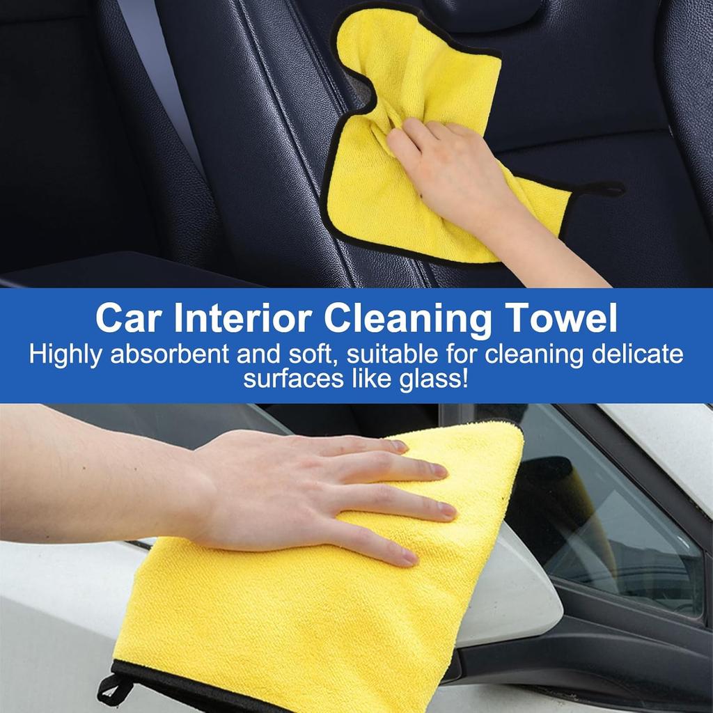 Microfiber Car Wash Mitt Applicator Towel And Car Detailing Brushes Duster Cleaning Kits, Car Wash Mitt Brush & Soft Hair Car Interior Detailing