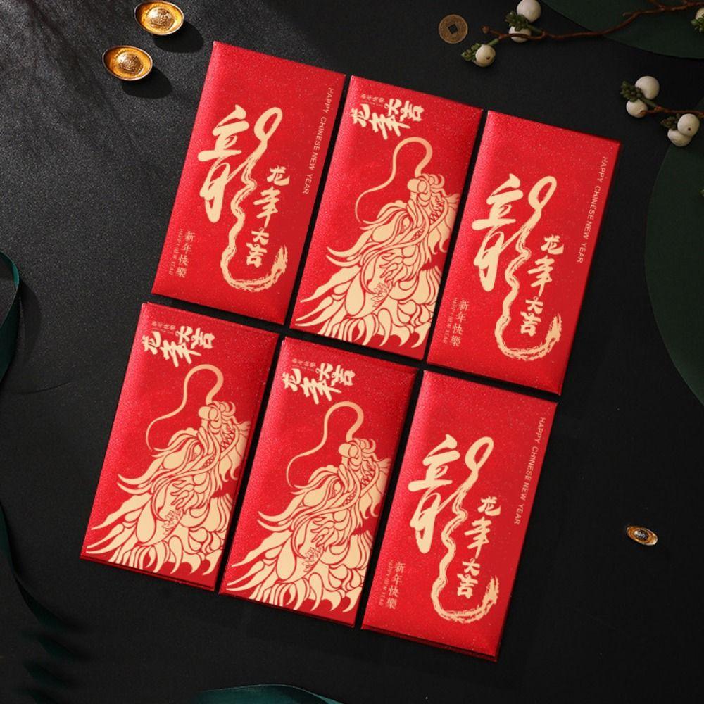 

10pcs Chinese Style New Year Red Envelope 2024 New Year Red Pocket Chinese New Year