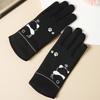 Austrian Velvet Children's Thermal Gloves Winter Panda Boys and Girls Fleece Anti-splashing, Windproof and Thickened Outdoor Play Snow Gloves