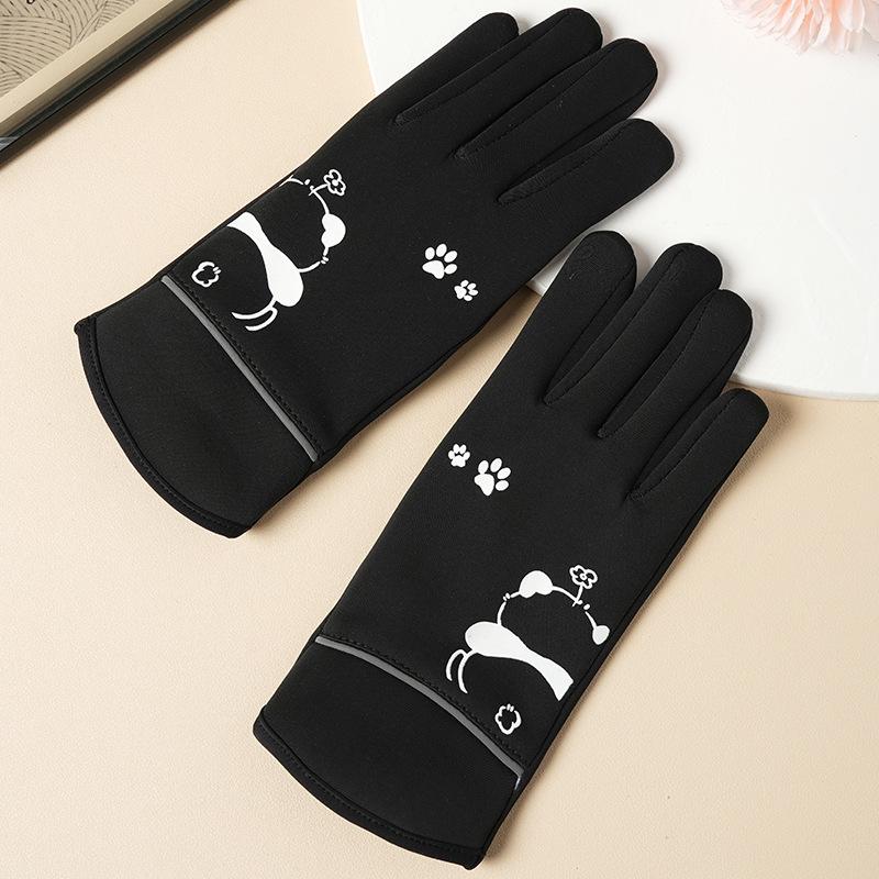 Austrian Velvet Children's Thermal Gloves Winter Panda Boys and Girls Fleece Anti-splashing, Windproof and Thickened Outdoor Play Snow Gloves