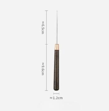Wooden Handle Leather Awl Tool Sharp Punch Needle for Stitching Shoe Repair Belt Making Professional Leatherworking Hole Puncher