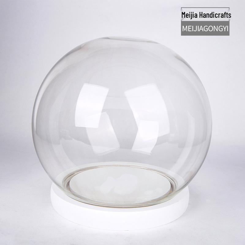 Glaskugel-Schmuck: Transparente Blumenstaubabdeckung & Miniatur-Landschafts-Spielzeugfigur