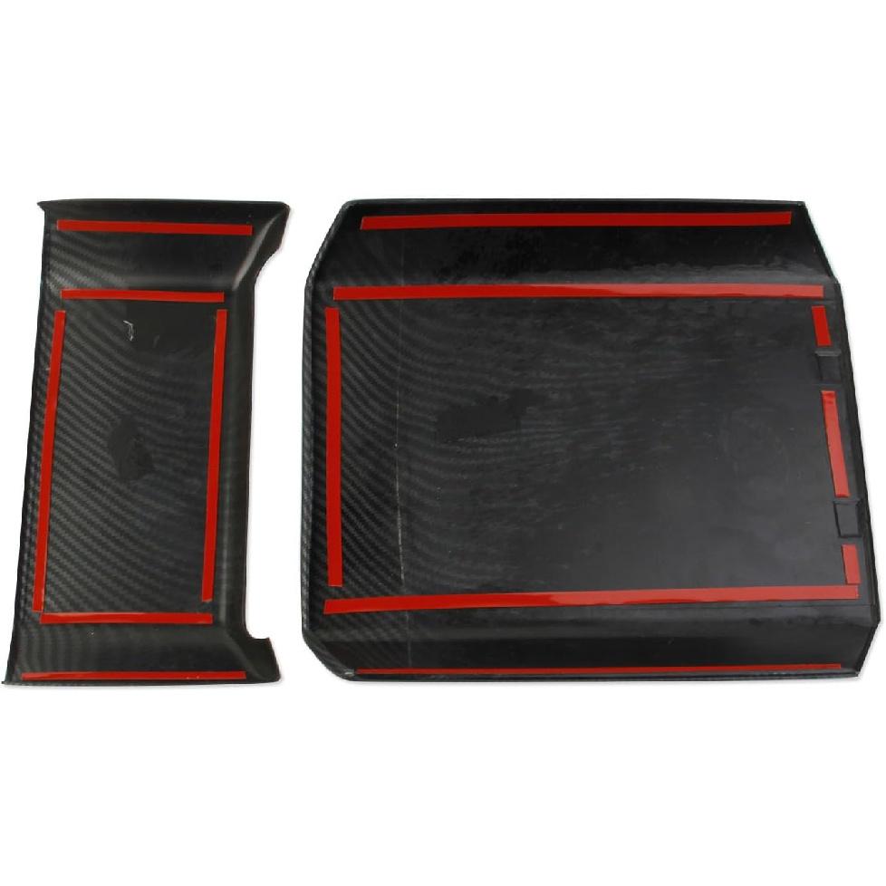 Carbon Fiber Style Front Armrest Box Cover Trim Accessories for Tesla Cybertruck (Matte Surface)