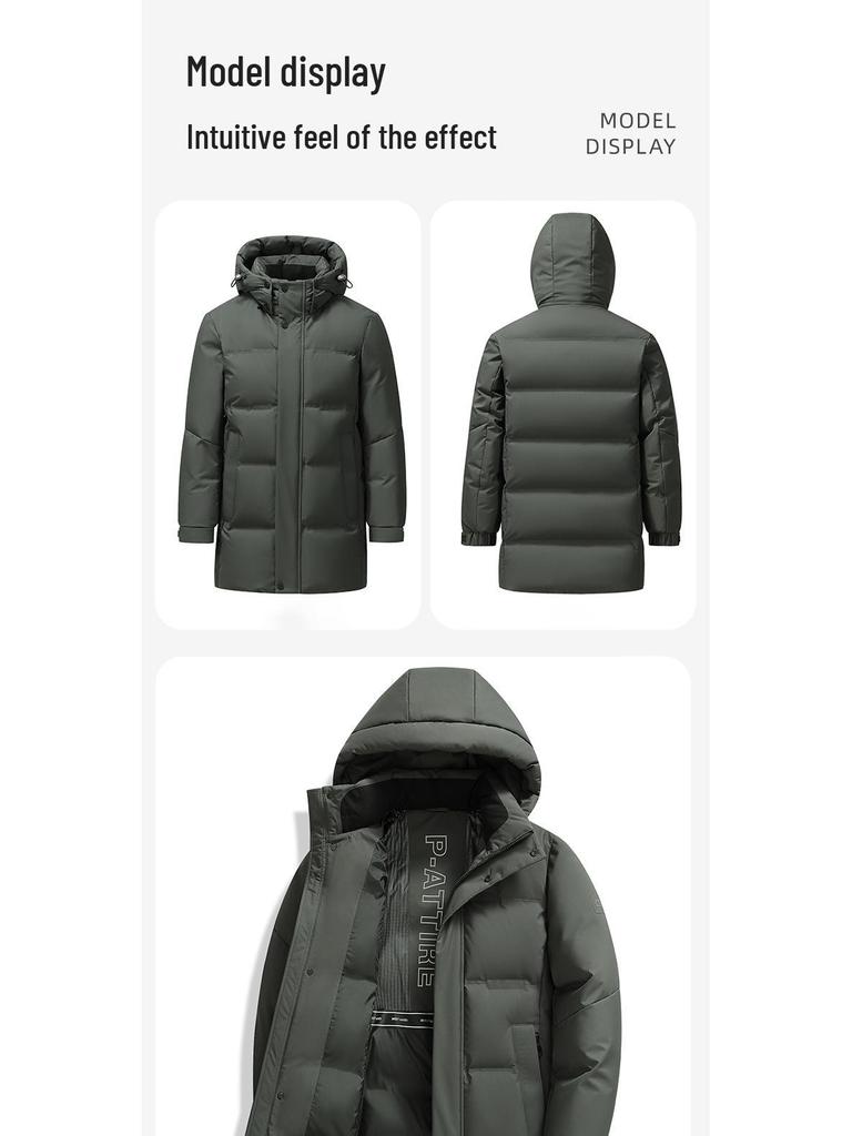 Herren Winter Daunenjacke im Huang Xiaoming Stil - 2025 Warme mittellange Oberbekleidung