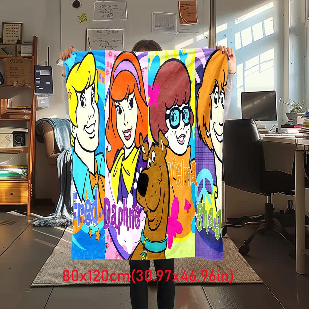 Filme de animação de aventura comédia de fantasia de Halloween Scooby-Doo cobertor macio decoração de casa para cochilo quatro estações quente cobertor Sherpa U10