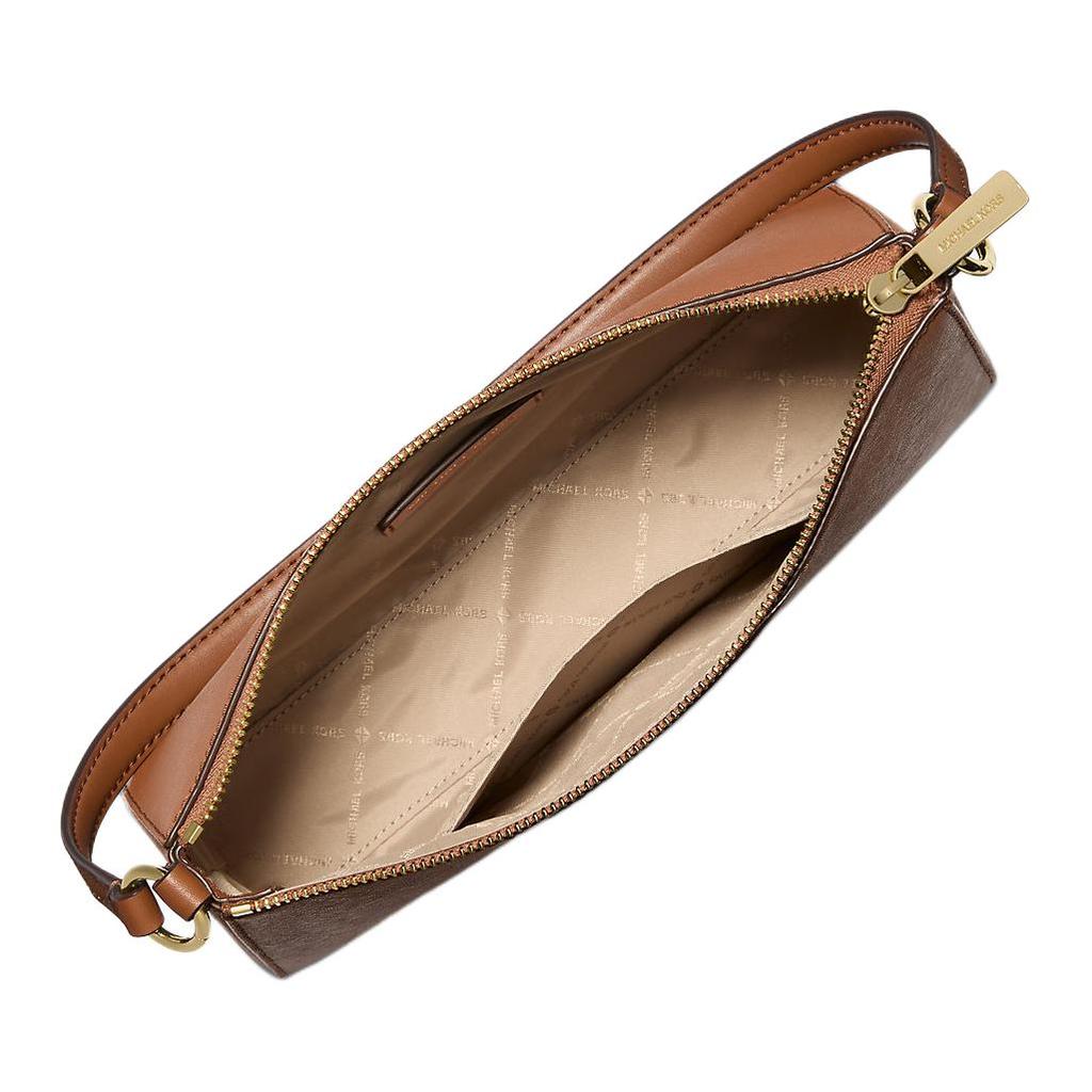 Michael Kors Logo Print Leather Shoulder Bag Women Bags Brown 35F4G2VC6L-LUGGAGE