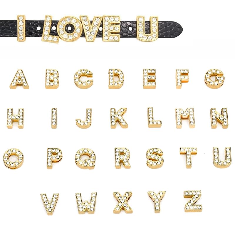 

[Samcos] 26 characters A-Z pattern 1 set 26 pieces DIY rhinestone alphabet charm zircon parts initial accessory parts handmade Smaller beautiful