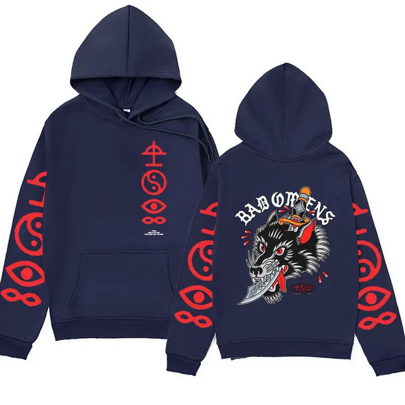 Rapper Bad Omens Band Double Sided Print Hoodie