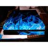 Ps4 Slim Stickers Full Body Vinyl Skin Decal Cover for PlayStation 4 Console Controllers (with 4pcs Led Lightbar Stickers) (Blue fire) (PS4 Console