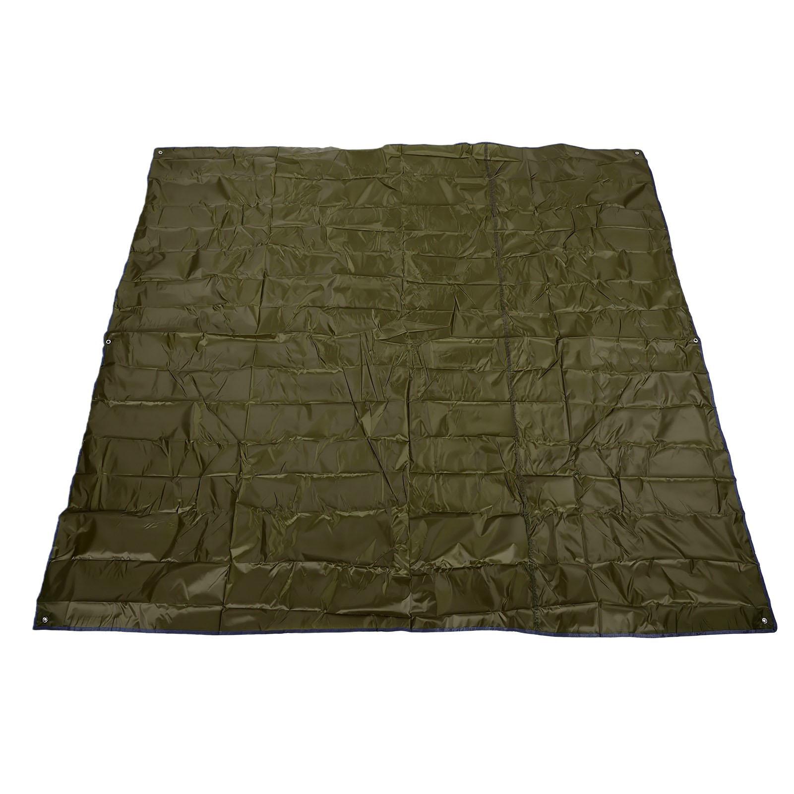 Grote Picknickmat 420D Oxford Stof Buiten Kampeerzeil Opvouwbaar Tent Grondzeil met 4 Aluminium Haringen voor Gazon Strand legergroene kleur