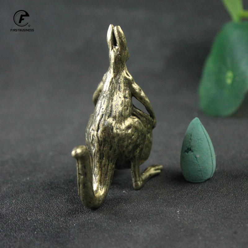 Solid Brass Kangaroo Statue Desk Ornament Retro Copper Animal Miniature Figurine Decoration Gifts Home Decors Crafts Accessories