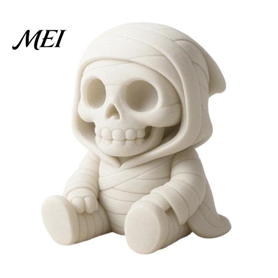 DIY Craft for Kids 3D Printed Halloween Mummy Figurine, Blank Paintable Bandage Ghost Pumpkin Statue, Decoration Mini Desktop Ornament Window