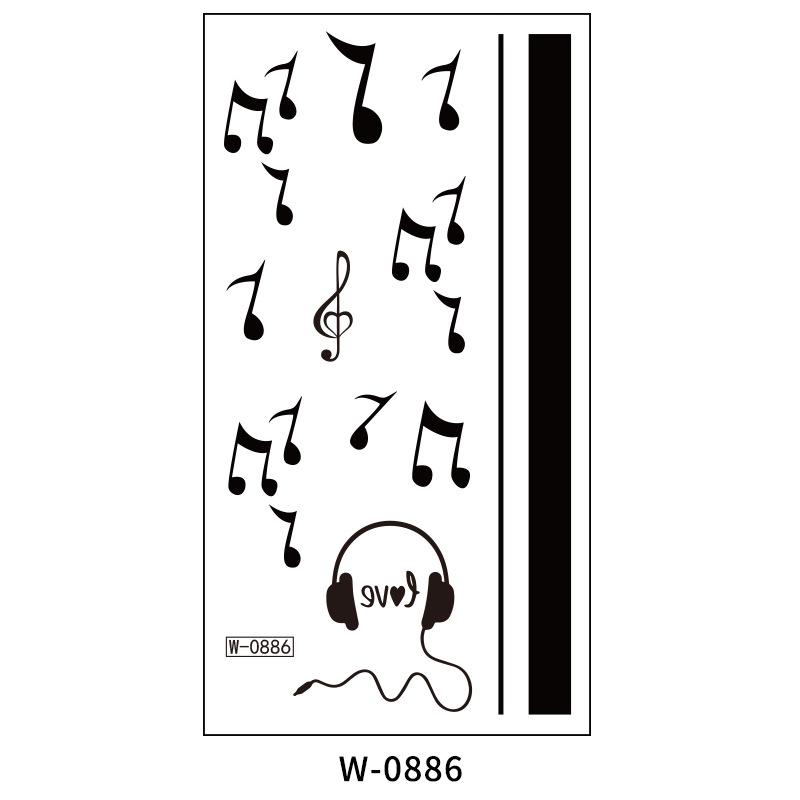 Pegatina de Tatuaje de Dibujos Animados Impermeable Simple Alfanumérica Tatuaje Temporal Desechable