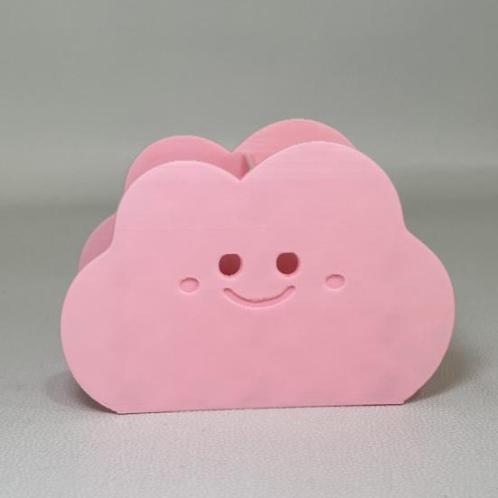 Storage Box Cloud Shape Waterproof Desktop Organizer with Rounded Edges Cute Macaron Colors Holder for Pens Makeup Brushes
