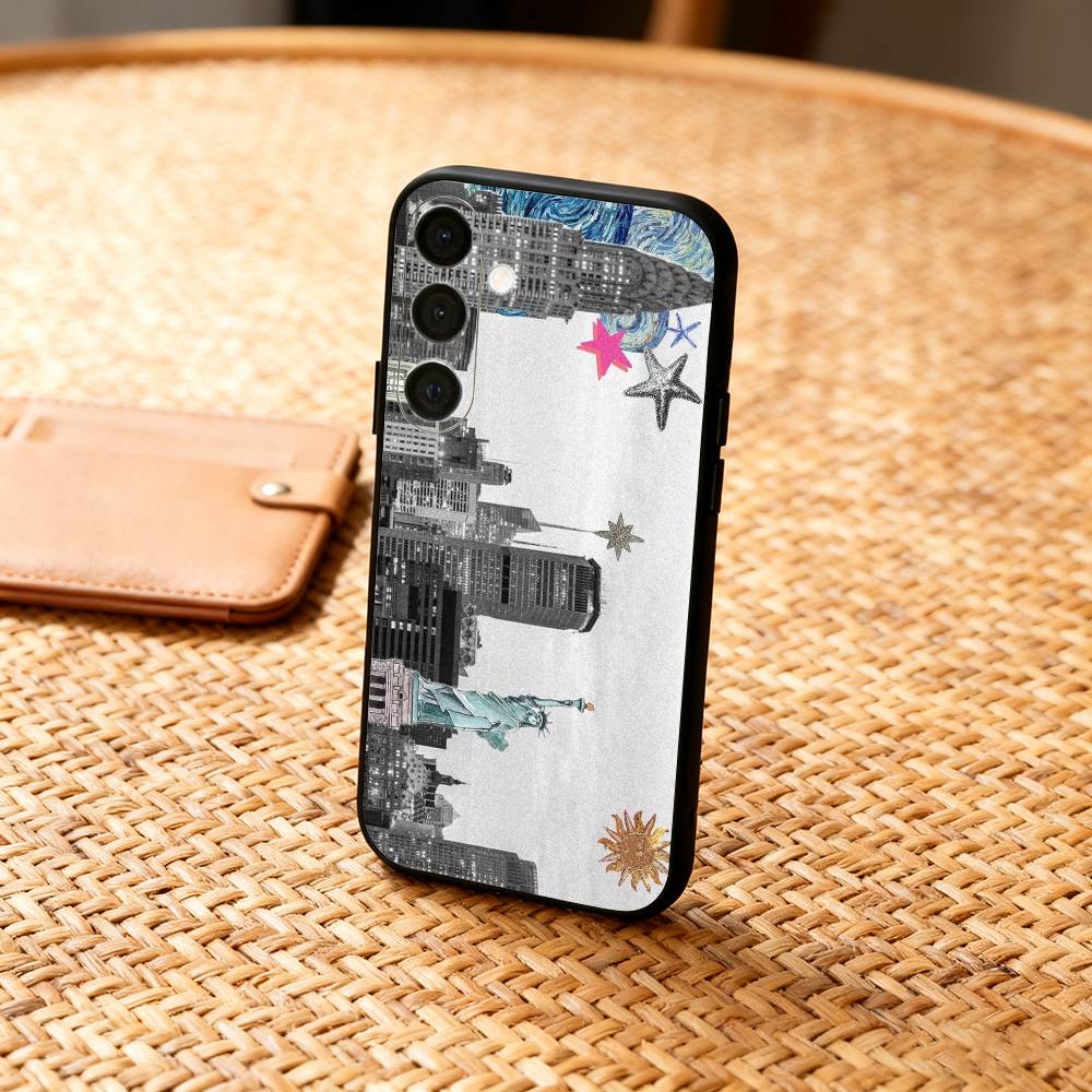 

C-City New York Phone Case For Samsung A73,72,71,53,52,51,22,91,80, Soft Black Cover Samsung a50 30s 50s