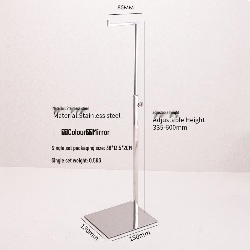Adjustable Stainless Steel Handbag Display Stand with Gas Spring