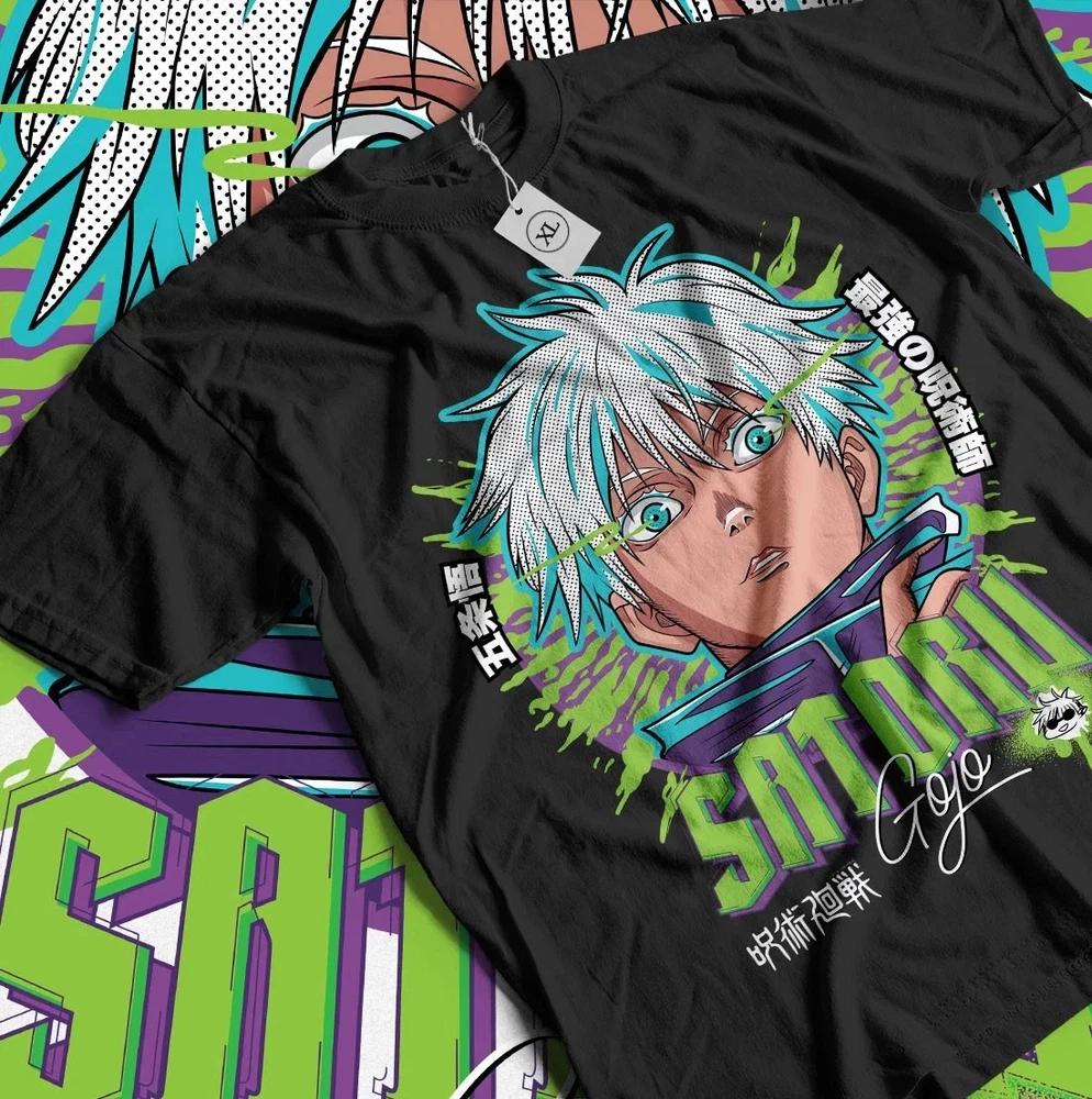 Jujutsu Kaisen Gojo Satoru Six Eyes Black TShirt Size S4XL S