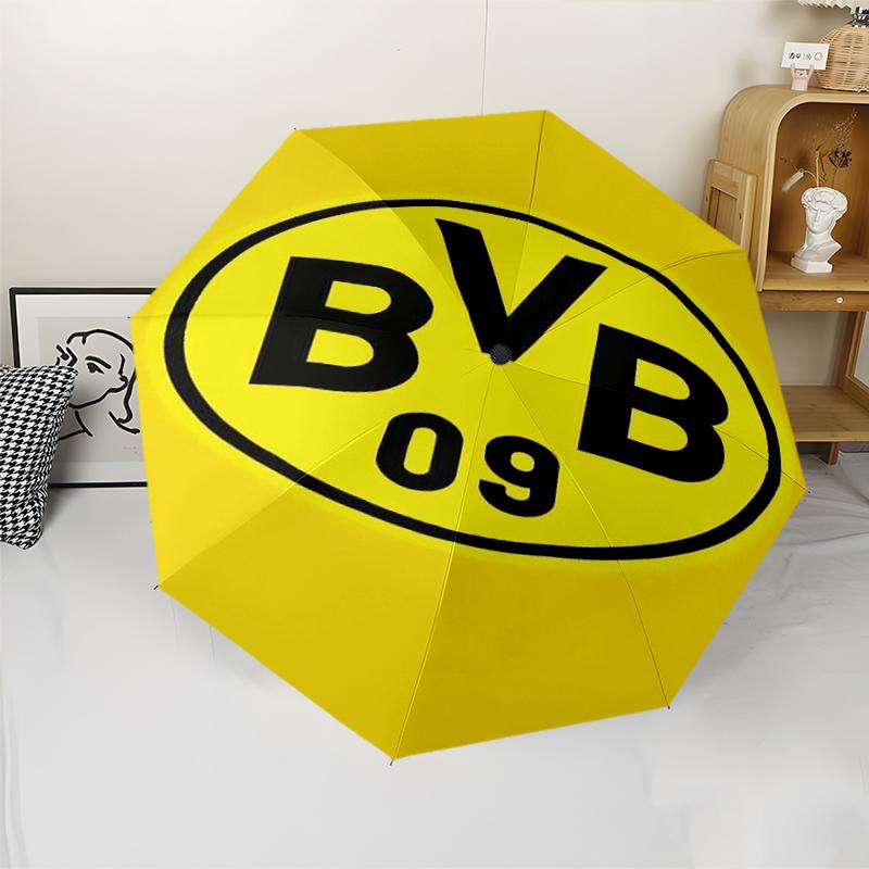 Borussia Dortmund Theme Automatic Umbrella, Lightweight & Portable, 8 Rib, Perfect for Outdoor Travel, Birthdays, Christmas, Gifts.