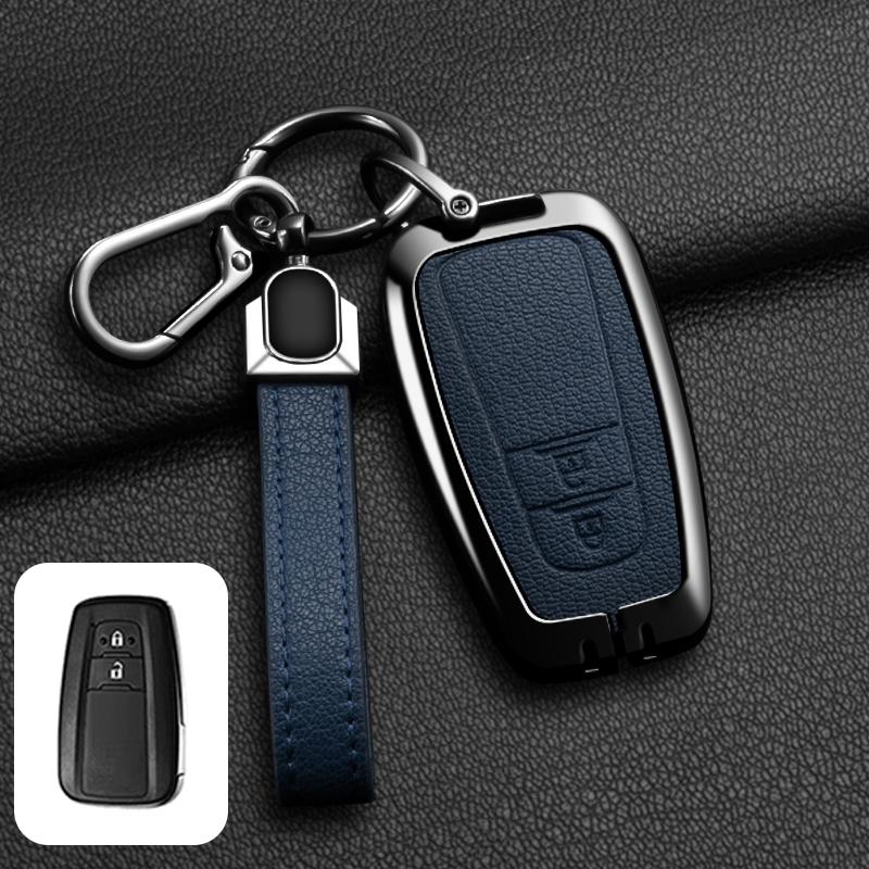 Metal Car Remote Key Case Cover For Toyota Corolla Hybrid 2021 Rav4 Camry Highlander Prius C-HR 2018 2019 2020 2022 Accessories