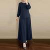 ZANZEA Completi casual da donna a due pezzi: camicetta a maniche lunghe e gonna a pieghe