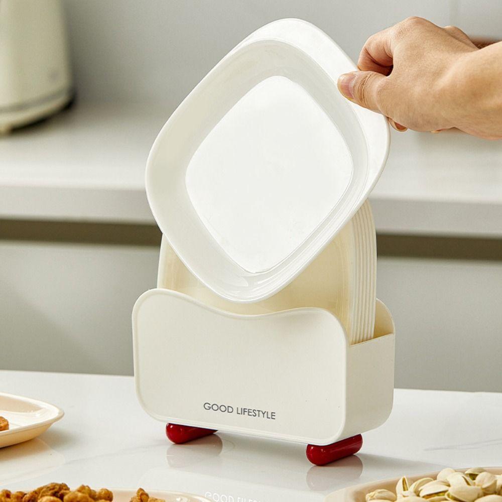 Anti-drop Trash Tray Square Shape Garbage Plate Meal Plate Snack Plate  Camping