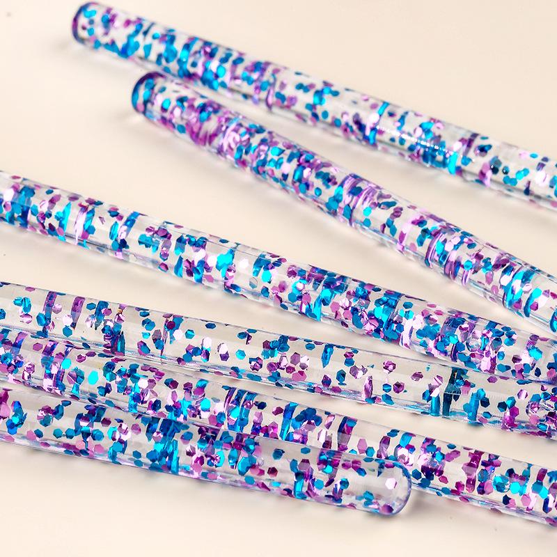 Nail Art Vytahovací linka Pero 3 ks Kombinace Křišťálově průhledná tyčinka Flitrová tyčinka Háčkové pero Nástroj pro Nail Art