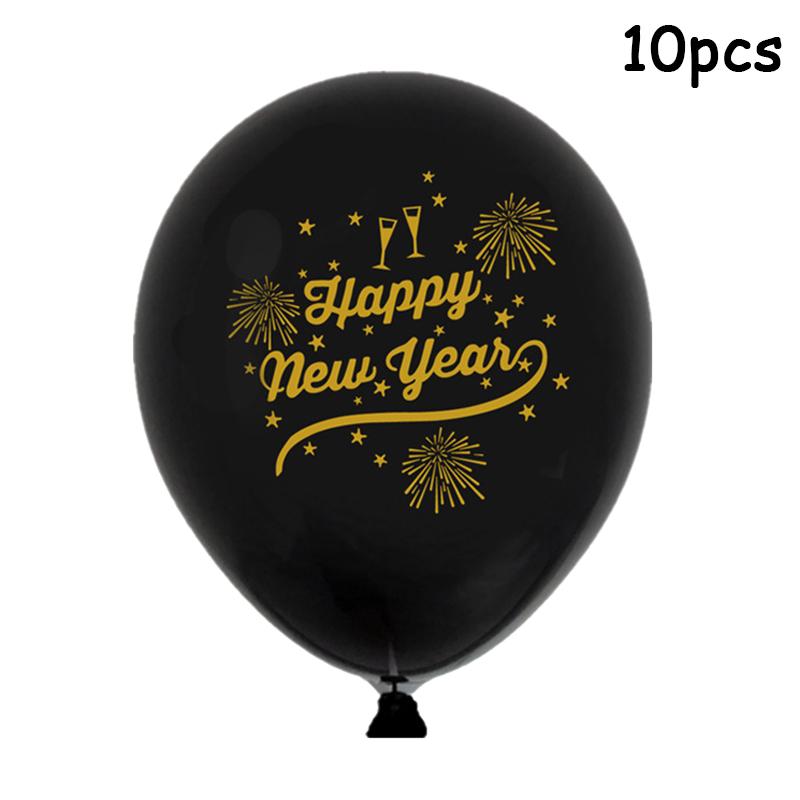 10pcs 2025 Latex Balloons 12Inch Happy New Year Baloon Christmas Gold Black Gray Ballons Xmas Home Decoration Party Supply