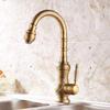 Antique Kitchen Faucets Deck Mounted Single Handle Hot Cold Vessel Sink Mixer Tap Brass 360 Degree Kitchen Bathroom Taps