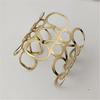 Women's Gold-Plated Hollow Metal Wide Bracelet