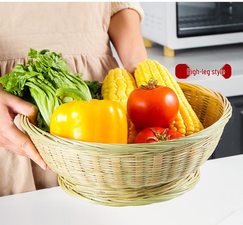 Creative Farmhouse Bamboo Woven Storage & Sieve Basket for Kitchen & Vegetable Use
