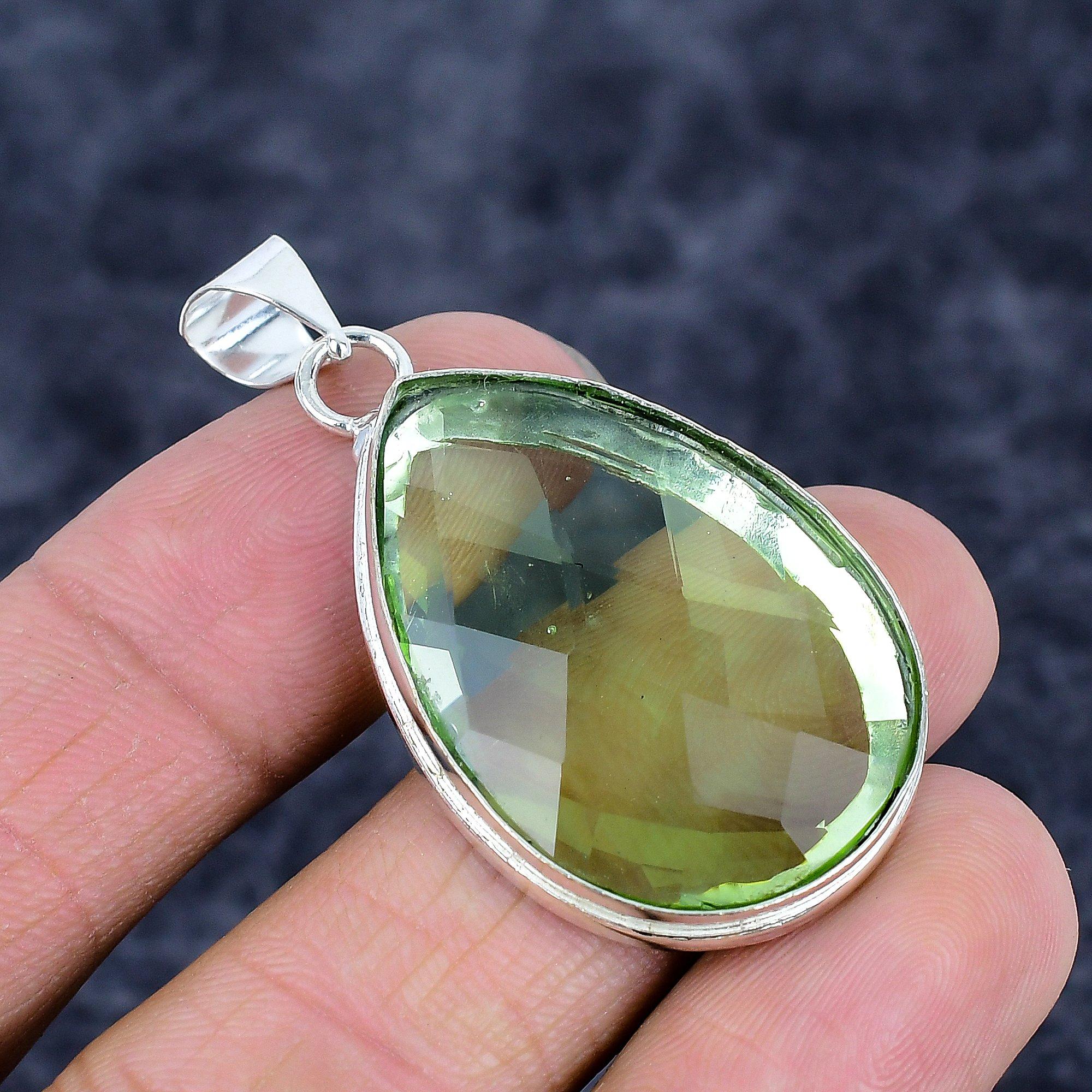 

Peridot Gemstone Handmade 925 Sterling Silver Jewelry Pendant 1.97 M-3235